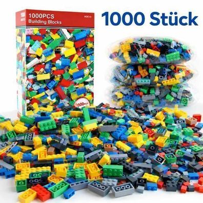 Baustein Set 1000 Stück Baustein Mix Klemmbaustein Bauklötze Bricks Zufällige Steine