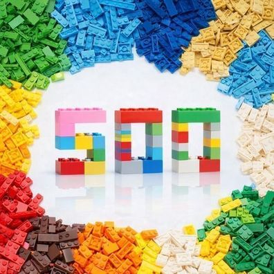 Baustein Set 500 Stück Mix l Bausteine für Kinder Kreatives Bauen Verschiedene Steine