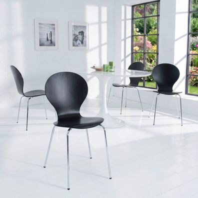 cagü: Designklassiker Stuhl Jacobsen Schwarz stapelbar Küchenstuhl Holzstuhl