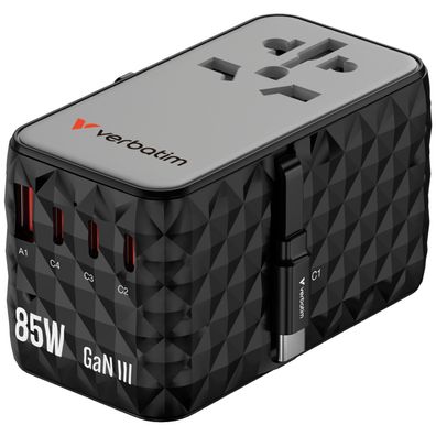 Verbatim Charge n Travel - Netzteil - GaN III, Universal - 85 Watt - 10 A - Power Del