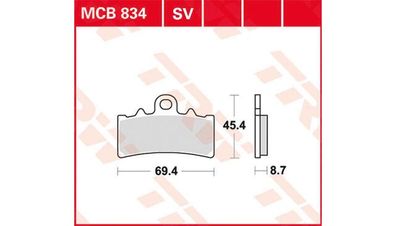 TRW Bremsbelag "MCB 834" Satz Typ SV Sinterm
