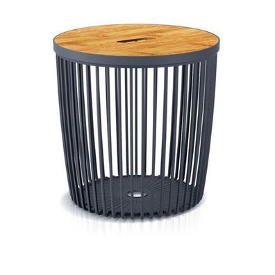 Beistelltisch mit Stauraum Korbfunktion Wohnzimmer Tisch Sofatisch Drahtkorb