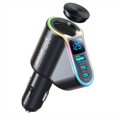 Joyroom 4in1 Kfz-Schnellladegerät USB-A QC3.0 / 2xUSB-C PD 150W Schwarz (Modell: