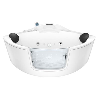 Whirlpool Pool Badewanne Eckwanne Wanne W60-ALL 140x140cm mit Tür Walk-in-Pool