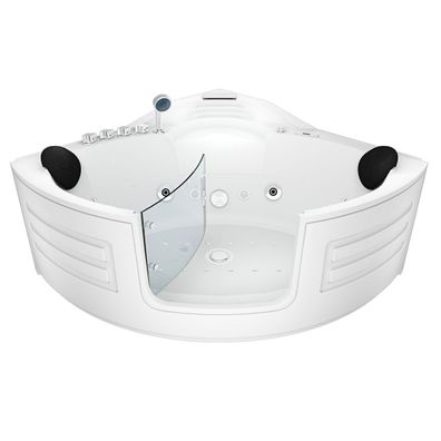 Whirlpool Pool Badewanne Eckwanne Wanne W70-TH 150x150cm mit Tür Walk-in-Pool