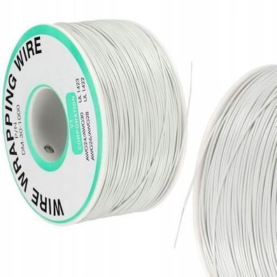 Rosfix Kynar Kabel AWG30 0,25mm Weiß – 200m | 300V PVC-Isolierung