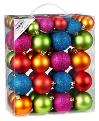 Kunststoff Kugeln 50 Stk 4 + 6cm Mille Fiori Inge-Glas