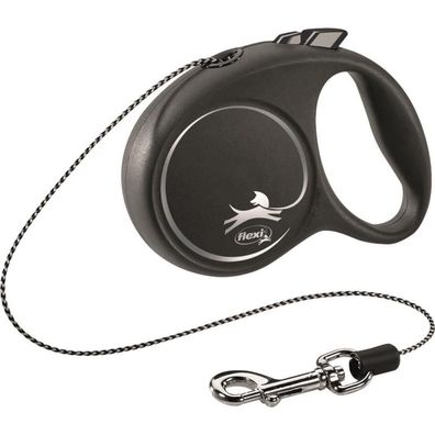 flexi Seil-Leine Black Design - Farbe: schwarz - Größe: XS 3 m