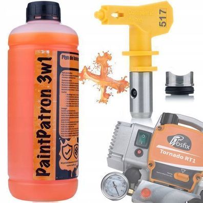 Rosfix Set Reinigungsfluid 1L + Spritzdüse Ultra Spray 517 | 30 cm Breite