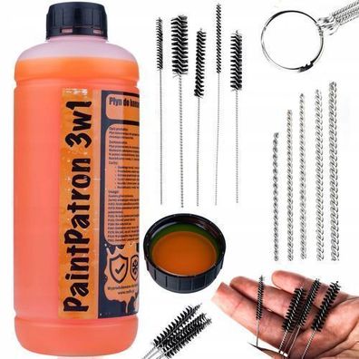 Rosfix Set Reinigungszubehör für Farbspritzgerät – 1L 3in1 Fluid + Bürsten