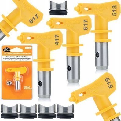 Rosfix Set Farbdüsen 513–617 – 5X Düse + 5X Dichtung | 20–30 cm Strahlbreite
