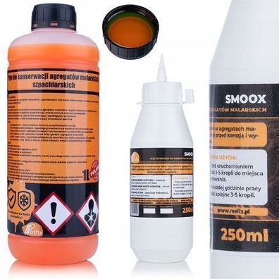 Rosfix Set Wartung für Farbspritzgeräte – Öl 250ml + Reiniger 1L | 3in1