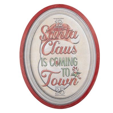 Clayre & Eef Textschild 62x2x47 cm Beige Metall (Gr. 62x2x47 cm)