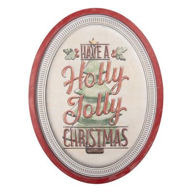 Clayre & Eef Textschild 62x2x47 cm Weiß Metall (Gr. 62x2x47 cm)