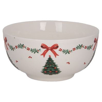 Clayre & Eef Suppenschale 500 ml Weiß Keramik (Gr. Ø 14x7 cm / 500 ml)