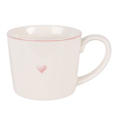 Clayre & Eef Tasse 275 ml Weiß Keramik (Gr. 12x8x7 cm / 275 ml)