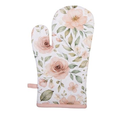 Clayre & Eef Ofenhandschuh 18x30 cm Beige Baumwolle