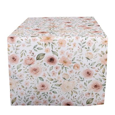 Clayre & Eef Tischläufer 50x140 cm Beige Baumwolle (Gr. 50x140 cm)