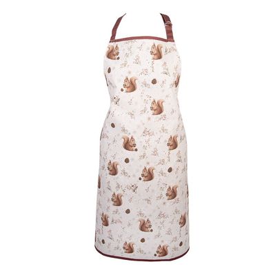 Clayre & Eef Küchenschürze 70x85 cm Beige Baumwolle (Gr. 70x85 cm)