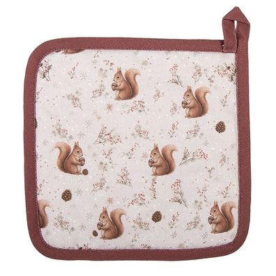 Clayre & Eef Topflappen 20x20 cm Beige Baumwolle (Gr. 20x20 cm)
