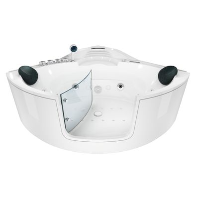 Whirlpool Pool Badewanne Eckwanne Wanne W60H-TH-ALL 140x140cm mit Tür Walk-in-Pool