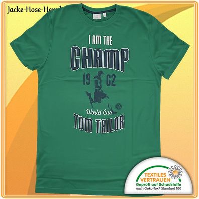 T-Shirt Frontdruck Grün I am the Champ 1962 Baumwolle World Cup Gr: 176/182 NEU