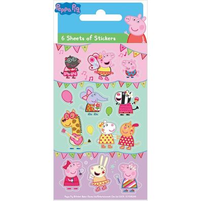 Paperprojects Peppa Wutz 6 Stickerbögen Karneval