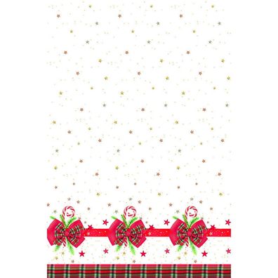 Unbekannt Weihnachtspapier-Tischdecke Schleife Weihnachtsstern 120x180cm