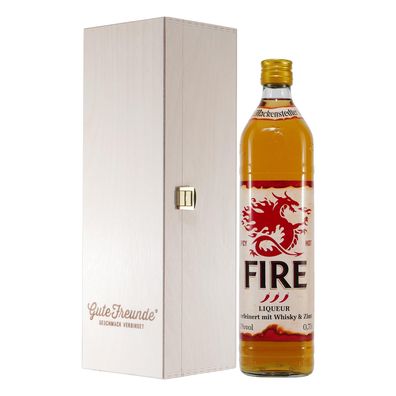 Mackenstedter "FIRE" Liqueur mit Geschenk-Holzkiste