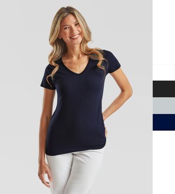 Fruit of the Loom Damen T-Shirt Lady-Fit Valueweight V-Neck 61-398-0 NEU