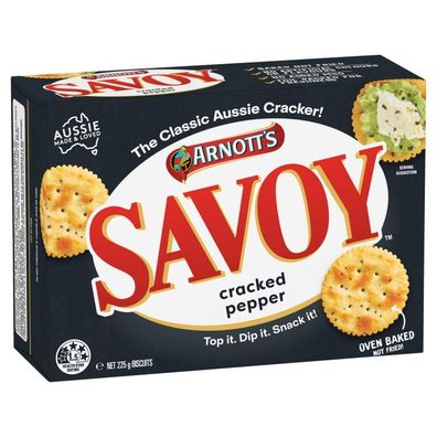 Arnott's Savoy Cracked Pepper Cracker 225 g