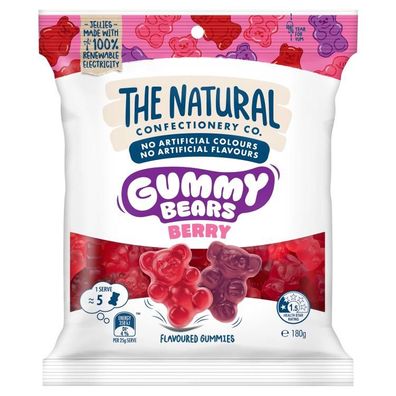 The Natural Confectionery Co. Gummy Bears Berry 180 g