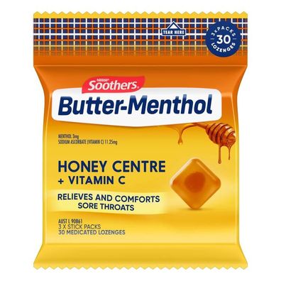 Nestle Soothers Butter-Menthol Honey Halspastillen 3x40 g