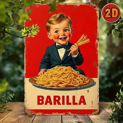 Blechschild Barilla Italienische Pasta Vintage Metallschild TEL3598