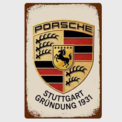 Blechschild Porsche Werbeschild Vintage Nostalgie Metallschild TEL4136