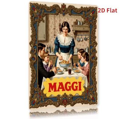 Blechschild Maggi Würze Werbeschild Vintage Retro Metallschild TEL4992