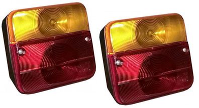 2 Stück Rücklichter Rückleuchte 4 Funktionen Anhänger Traktor 12V + Glühbirnen