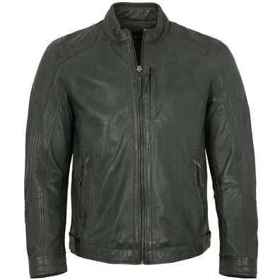 Jilani - Herren Lederjacke Lammnappa dunkelgrün