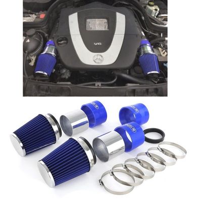 Air Intake Kit mit Sport Luftfilter Blau für Mercedes W204 C300 C350 V6 2007-12