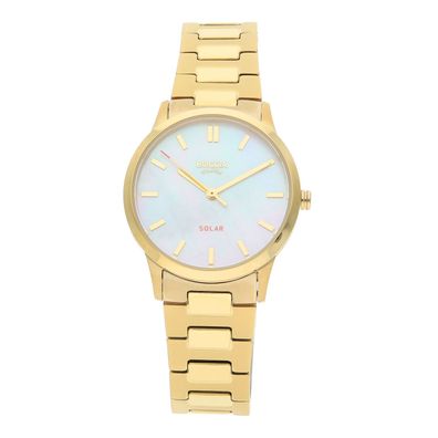 Boccia Uhr Damen Solar 3363-05 Titan, Gold plattiert, Perlmutt