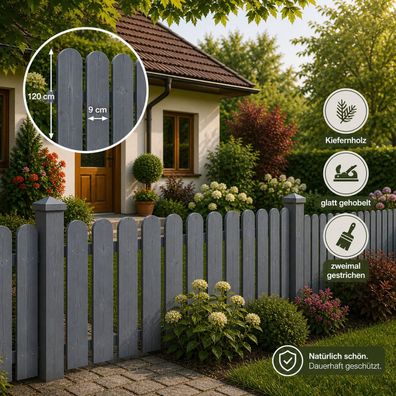 QLS 1 Stk. Zaunlatte 120 cm Holz Brett Kiefer Fichte Gehobelt Gartenzaun 11468