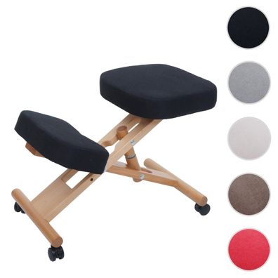 Kniestuhl HWC-Q46, Sitz-/Kniehocker höhenverstellbar Stoff/Textil (200g/m²) Holz