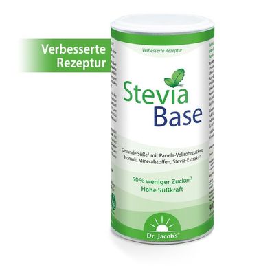 Stevia Base 400 g Tafelsüße, Ohne typischen Stevia-Nachgeschmack- Dr. Jacob´s