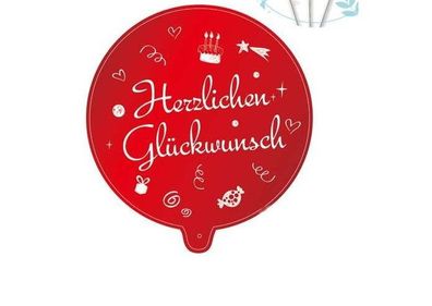 Folien Ballon- selbstaufblasen 3 teilig- Herzlichen Gléckwunsch