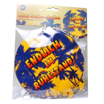 Deko Geschenk Ballon ""Ruhestand"", 3-tlg., selbstaufblasend"