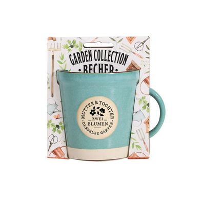 Garden Collection Becher aus Steinzeug, Rustikale Kaffeetasse Tasse -fér Mutter & Toc