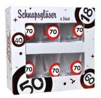 Geschenke zum 70. Geburtstag - Schnapsgläser '70'
