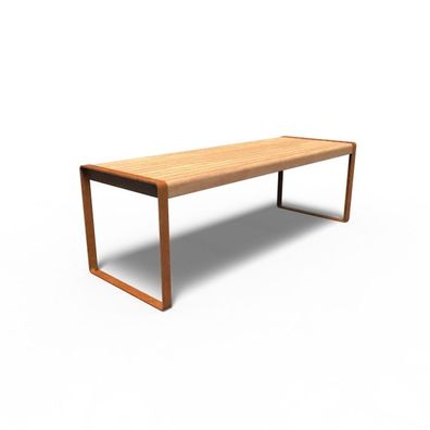 Adezz Gartentisch Serie STORR 230 x 79 x 75 cm Holzplatte aus Garapa Rahmen aus Cort