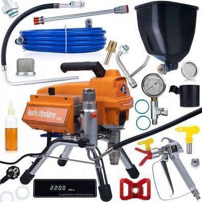 Rosfix Farbspritzgerät Tornado RT3 UltraSpray 2200W 22MPA | 6L Tank Set