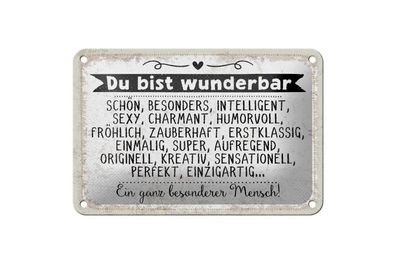 Blechschild du bist wunderbar. Ein ganz besonderer Mensch, 4 verschied Größen
